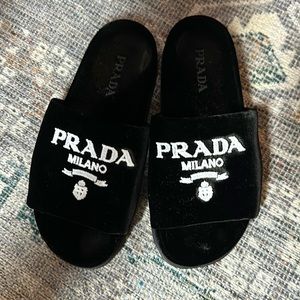 PRADA Velvet slides *worn once* women’s 37